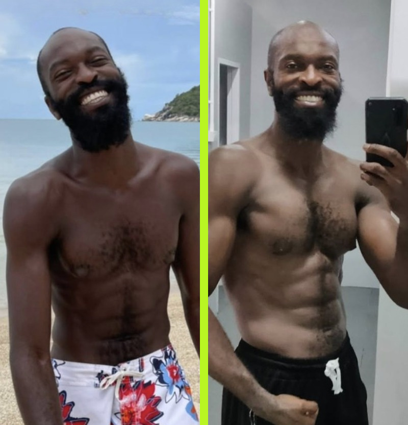 Michael Baptiste, before and after